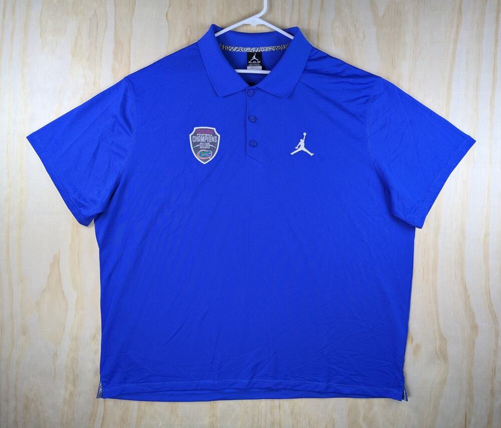 Jordan Nike Men's 3XL Florida Gators Champions Club Polo Shirt Blue Dri-Fit